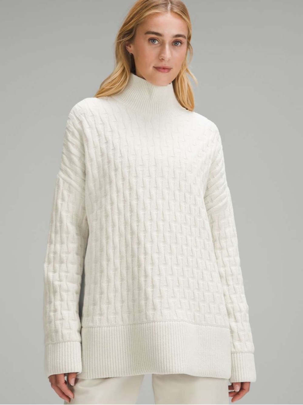 Lululemon Cable-Knit Relaxed-Fit Sweater Bone XS Oversized Fall Sweater